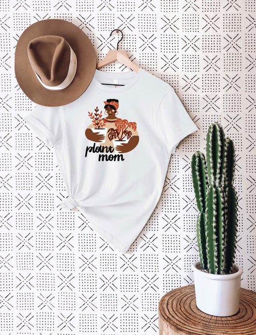 Plant Mama T Shirt- Black Woman Planting